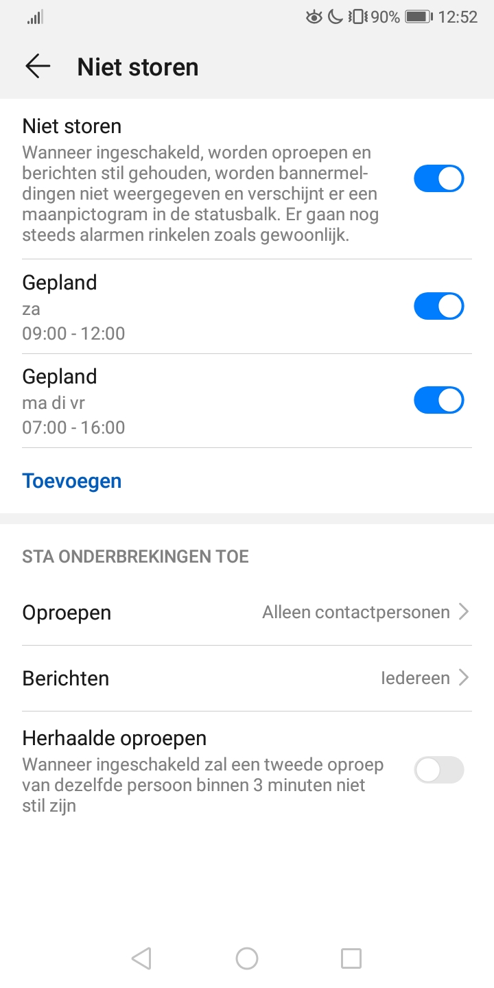 afbeelding met 2 regels in de niet storen modus
