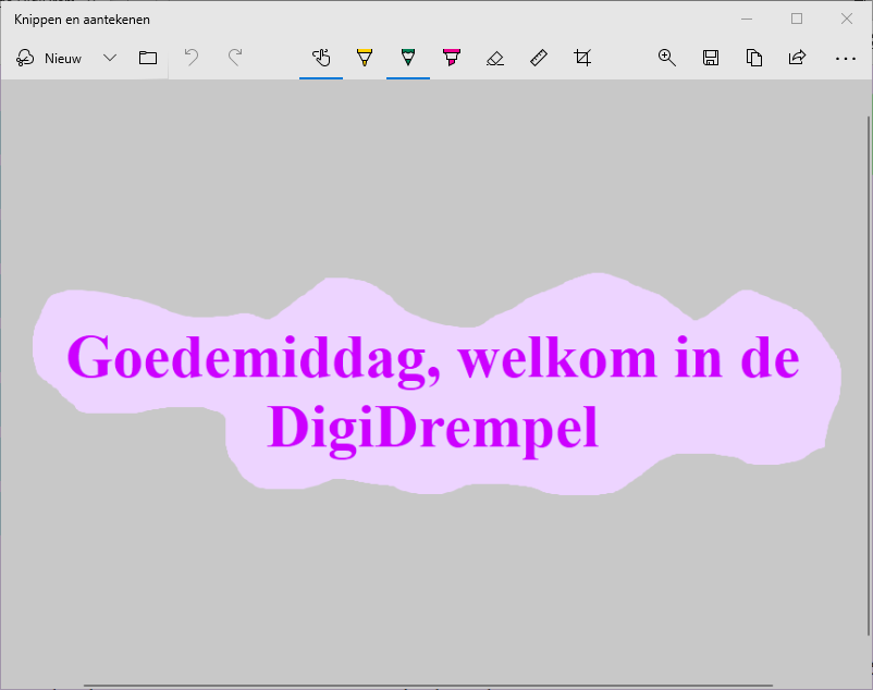 Afbeelding van het knippen een aantekenen programma in de Windows Ink-werkruimte met vrije vorm knipsel