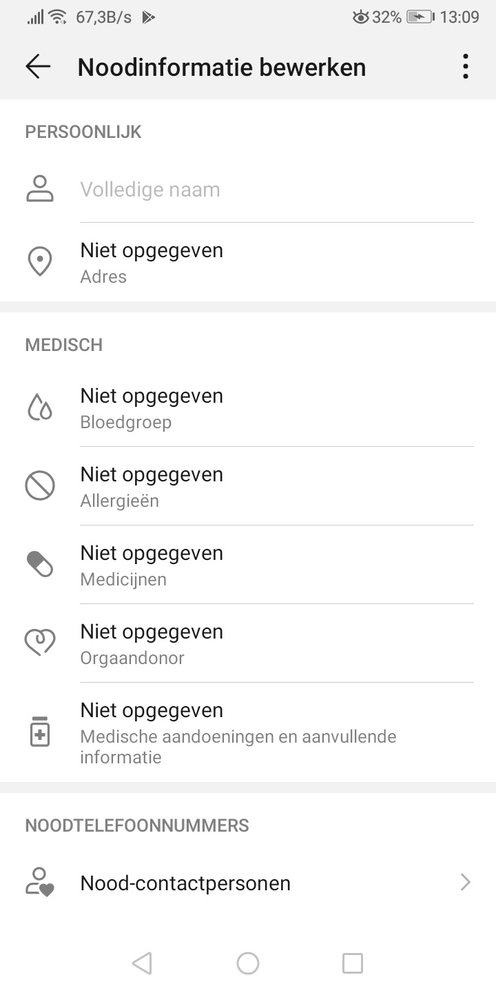 een leeg noodhulp document