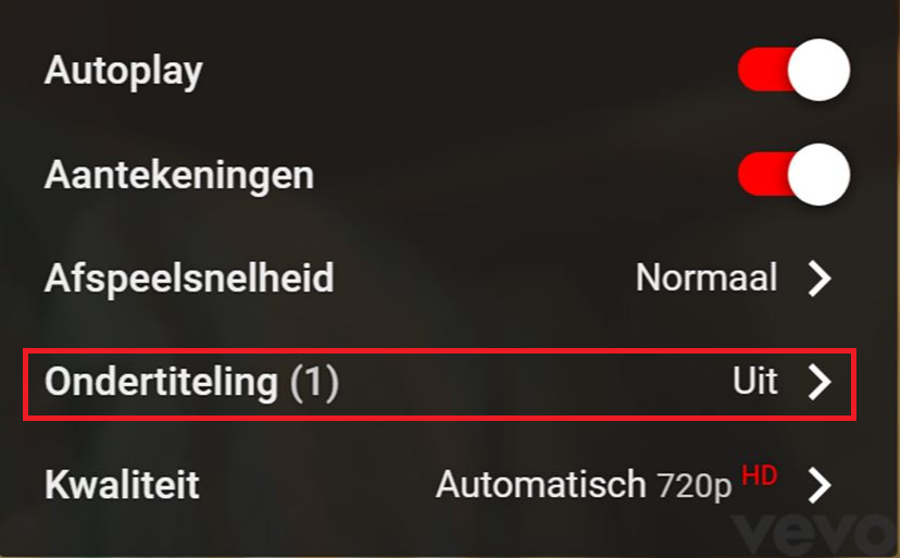 afbeelding ondertiteling instelling