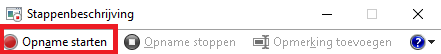 Waar je opname starten vindt in het psr programma