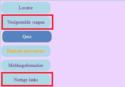 afbeelding van buttons Nuttige links en Veelgestelde Vragen