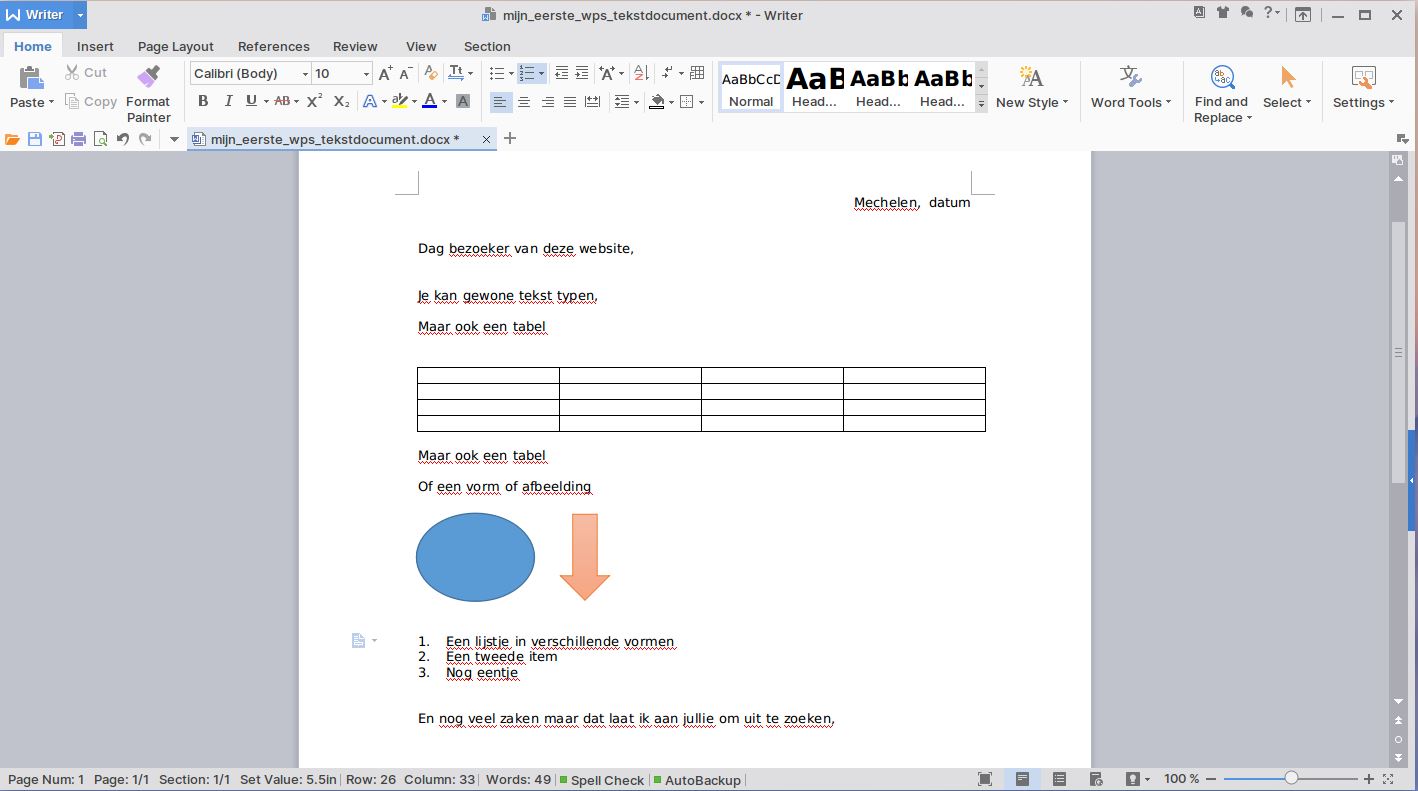 afbeelding van WPS Office tekstverwerker